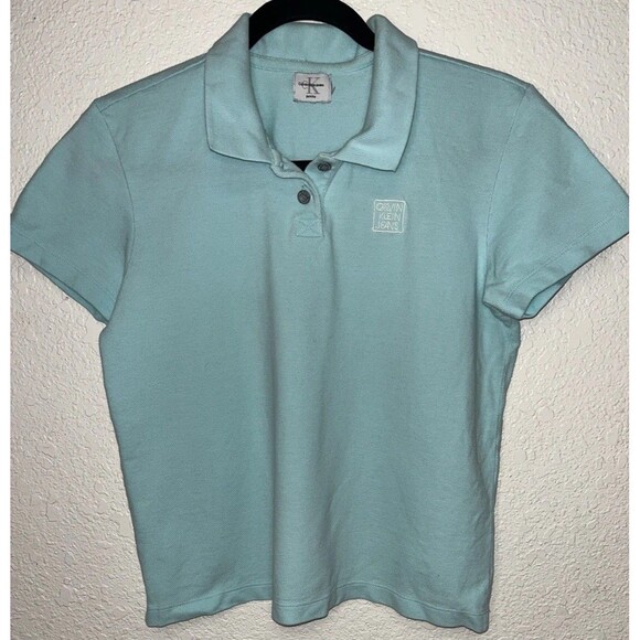 Gently Loved Calvin Klein Light Turquoise Women's Polo, Sz. See Description - Picture 1 of 6